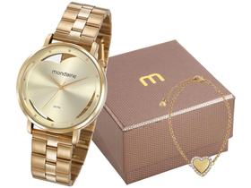 Relógio Feminino Mondaine Analógico - 53748LPMKDE1K1 Dourado com Acessórios