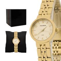 Relogio Feminino Mondaine Analogico Aço Inoxidavel Dourado Mostrador Dourado Original Resistente a Agua 1 Ano de Garantia 32732LPMVDE1