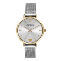 Relógio Feminino Mondaine Coração Malha Aço Dourado Original 32848lpmvbe1