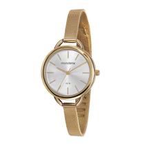 Relógio Feminino Mondaine Dourado Fundo Prata