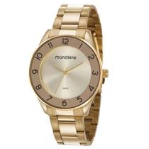 Relógio Feminino Mondaine Original Garantia 1 Ano A Prova D' Agua Ouro 53637lpmvde1