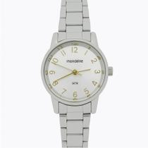 Relógio Feminino Mondaine Prata Aço Inoxidável Mostrador Prateado Original Resistente à Água 32723LOMVNE2