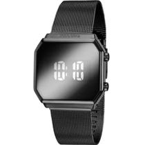 Relógio Feminino Mondaine Preto Led Branco