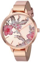 Relógio Feminino Nine West - Mostrador Floral, 38mm, Pulseira Rosa