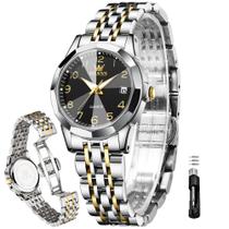 Relógio Feminino OLEVS - Aço Inoxidável Dourado/Prateado - À Prova D'Água