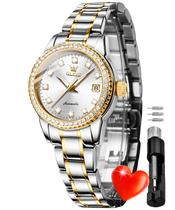 Relógio Feminino OLEVS Diamond - Mecânico Automático Two Tone