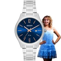 Relógio Feminino Orient Aço Inóx Prova Dágua Redondo Pequeno Quartz Analógico Casual Prata FBSS1142 D2SX