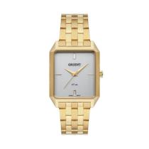 Relógio Feminino Orient Dourado Quadrado Mostrador Prata
