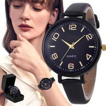 Relógio Feminino Original Barato Luxo Preto + Caixa