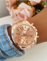 Relógio Feminino Pallyjane Prova água Pulseira Aço Inoxidavel Luxo Dourado/Rose Gold/Prata