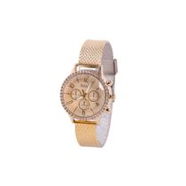 Relógio feminino ponteiro dourado strass brilho original pulseira regulável Relógio feminino ponteiro dourado strass brilho original pulseira regulável
