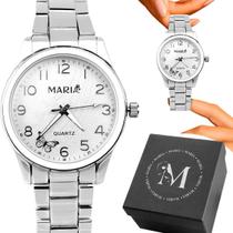 Relogio Feminino Prata Aco Inoxidavel Original + Caixa Presente Casual Social Delicado Relogio Feminino Prata Aco Inoxidavel Original + Caixa Presente Casual Social Delicado