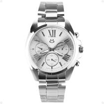 Relógio Feminino Prata Casual Aço Inox Social + Caixa