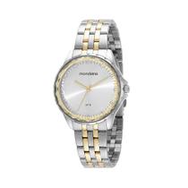 Relógio Feminino Prata com Dourado Mondaine