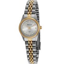 Relógio Feminino Prata com Dourado Seculus 44052lpsvba2