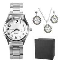Relógio Feminino Prata de Pulso Original Luxo Moda Casual Garantia - Orizom