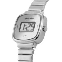Relógio Feminino Prata Quadrado Digital Caixa Pequena Mondaine - 32954L0MVNE2