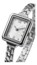 Relógio Feminino Prata Retangular Pulseira Metálica Relógio Feminino Prata Retangular Pulseira Metálica