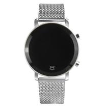 Relógio feminino prata silicone digital led original