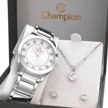 Relogio Feminino Prateado Champion c/ Kit Joia luxo CH24759C Relogio Feminino Prateado Champion c/ Kit Joia luxo CH24759C