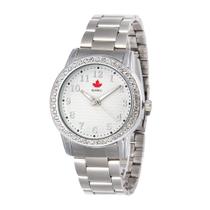 Relógio Feminino Prateado Quebec Original na Caixa Resistente a Água