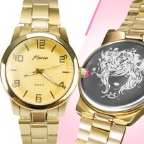 Relógio feminino premium aço luxo original