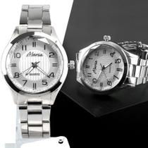 Relógio feminino premium prata Maria aço inoxidavel - Orizom