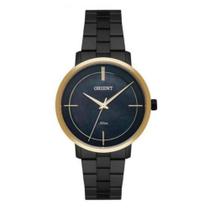 Relogio Feminino Preto Orient com Dourado Fundo madreperola