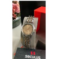 relógio feminino prova dágua rose gold com prata pequeno/médio seculus