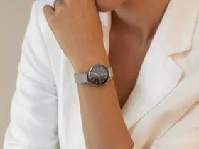 Relógio Feminino Pulseira Prata Harlem Black Silver 32mm - Saint Germain