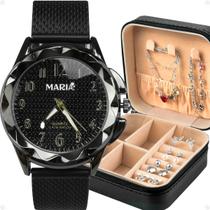 relogio feminino + pulseira + prova dagua porta joia + colar resistente silicone casual qualidade premium original