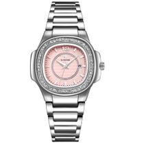 Relógio Feminino Quadrado com Strass Pulseira em Aço Inoxidavel Impermeavel Relógio Feminino Quadrado com Strass Pulseira em Aço Inoxidavel Impermeavel