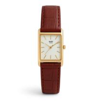 Relógio Feminino Quadrado Couro Croco Rembrandt Rosé Gold