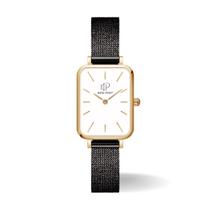 Relógio Feminino Quadrado dourado minimalista Gold New Port