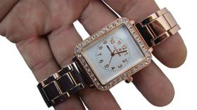Relogio Feminino Quadrado Dourado Quartzo-D
