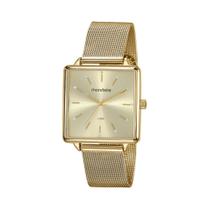 Relógio Feminino Quadrado Minimalista Dourado - Mondaine