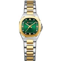 relógio feminino quartzo ponteiros strass design elegante à prova d água