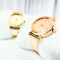 Relógio feminino redondo fino clássico básico - Filó Modas