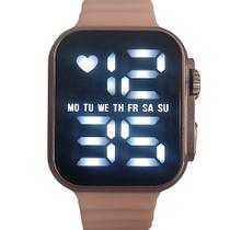 Relógio Feminino Rosa Claro de Pulso Digital Led Exclusivo