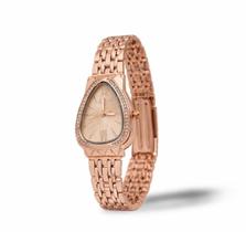 Relógio Feminino Rosé Luxo Pulseira em Aço Cravejado Elegante Mostrador Texturizado Analógico Fashion