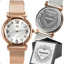 relogio feminino rose silicone caixa aço inox banhado social casual personalize inoxidável presente qualidade premium