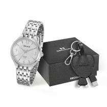 Relógio feminino seculus prateado kit 20465L0SVNA1K1 Relógio feminino seculus prateado kit 20465L0SVNA1K1