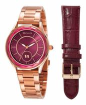 Relógio Feminino Seculus Rose Gold Troca Pulseira