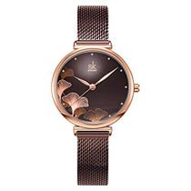Relógio feminino SHENGKE de quartzo analógico de luxo, pulseira de malha de aço inoxidável, moda casual, relógio Relogio Relógio feminino SHENGKE de quartzo analógico de luxo, pulseira de malha de aço inoxidável, moda casual, relógio Relogio
