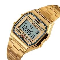 Relógio Feminino Skmei 1123 Digital Esportivo Retro Dourado