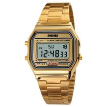 Relógio Feminino Skmei 1123 Digital Esportivo Retro Dourado