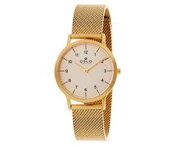 Relógio Feminino Slim Dourado Todos Os Números Oslo