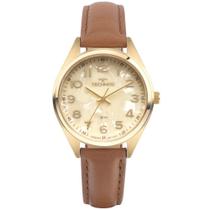 Relógio Feminino Technos Boutique Clássico Mostrador Perolado Caixa de Aço Inoxidavel e Banho Dourado - 2036MSA/0X