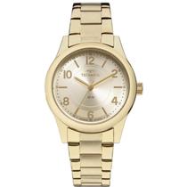 Relógio Feminino Technos Dourado Aço Inox Analógico 2035MFTS4X Resistente 5ATM