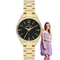 Relógio Feminino Technos Elegance Boutique Aço Inóx Redondo Pequeno Prova Dágua 50 Metros Casual Dourado 2036MNO/4P